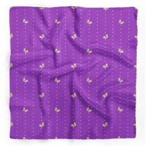 Bimba Purple Dot & Honey Bee Insects Pure Silk Printed Head Bandanas Summer Neck Wrap Scarf 40 x 40 Inches