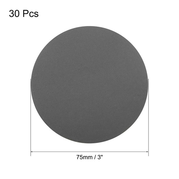 Disque de ponçage rond 3 75mm, papier de verre sec abrasif + 1
