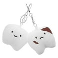 thumbnail image 4 of 2 uds llaveros de dientes esponjosos llavero relleno llavero de dibujos animados bolsa decoración colgante peluda, 4 of 5