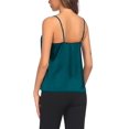 thumbnail image 2 of Ekouaer 3 Pack: Womens Silk Satin Tank Top V Neck Camisole Cami Spaghetti Strap Top Loose Sleeveless Blouses Tank Shirt, 2 of 6