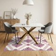 thumbnail image 3 of ODIKA 5'x7' Washable Area Rug Damask Botanical Distressed Scroll Border Boho Ditsy Pink Vintage Refined for Dining Room, Under Table, Home Office, Non-Slip Chair-Friendly, 3 of 7
