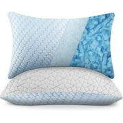 Puredown Memory Foam Pillows King Size Set of 2，Temperature Regulating Reversible Summer Cooling Pillow for Sleeping, 2 pack Adjustable Cube Pillow for Side Sleepers, Back, Stomach, Hot Sleepers