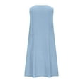 thumbnail image 6 of Dazajoo Womens Linen Dress Plus Size Solid Color Casual Tank Dresses with Pockets 2025 Summer Loose Lightweight Sleeveless Crew Neck Dress Weekly Sale,Sky Blue,L, 6 of 7