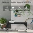 thumbnail image 4 of Outdoor Sofa, Wooden Garden Bench, Outdoor Park Bench with Slatted Seat, Backless Front Porch Bench with Curved Seat for Conservatory, Garden, Poolside, Deck, Black, Black Patio Furniture, 4 of 10