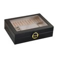 thumbnail image 1 of Caja de exhibición de almacenamiento de joyas 9x6.6x2.3 pulgadas de ahorro de espacio de gran capacidad multifuncional para aretes de collar PU cuero Negro, 1 of 10
