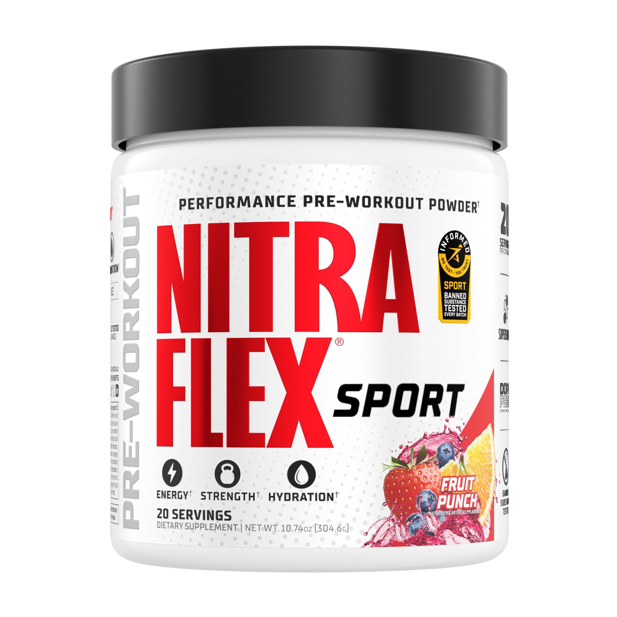 GAT SPORT NITRAFLEX SPORT, Fruit Punch, 10.74 oz (20 Servings)