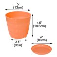 thumbnail image 2 of Uxcell Home Office Desk Plastic Round Plant Planter Holder Flower Pot Orange 13cm Dia, 2 of 4