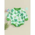 thumbnail image 2 of Luethbiezx Shamrock Print Long Sleeve Bodysuit for Infant Boys and Girls, 2 of 9