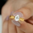 thumbnail image 3 of Rosec Jewels Moissanite Solitaire Engagement Ring 1 Ct - Vintage Style Ring (6X8 mm Pear Shape, D-VS1 Grade), 10K Yellow Gold, US 5.00, 3 of 8