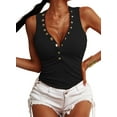thumbnail image 2 of Sherrylily Women Tank Tops Summer Sleeveless Henley Shirts Low Cut Button Down Knit Tee, 2 of 4