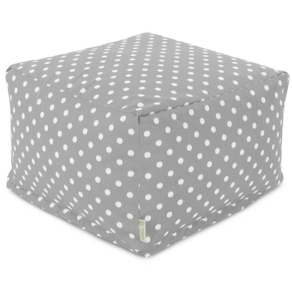 Majestic Home Goods Ottoman Pouf Ikat Dot Gray
