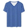 thumbnail image 5 of Summer Blouses for Women Polka Dot Print Shirt Short Sleeve V Neck Tshirts Trendy Dressy Casual Tops Blusas Mujer Basicas, 5 of 5