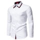 thumbnail image 1 of Blusa y camisa de manga larga con cuello vuelto para hombre, informal, con botones y retazos, de poliéster, 1 of 9