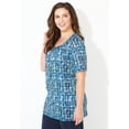 thumbnail image 3 of Catherines Women's Plus Size Jeweled Neck Pintuck Top, 3 of 4