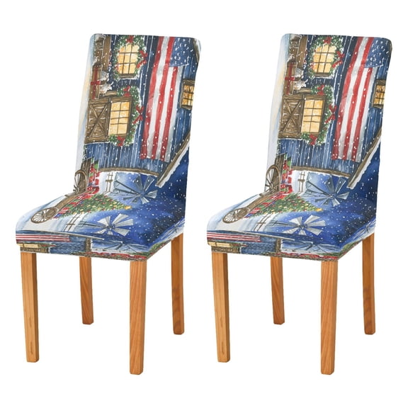 BZSMCE Chairs Slipcovers Dining Chair Covers Warm Christmas Creative Pattern
