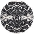 thumbnail image 2 of Rugs.com Athena Shag Collection Rug – 5' 3 Round Black And White Shag Rug Perfect For Kitchens, Dining Rooms, 2 of 9