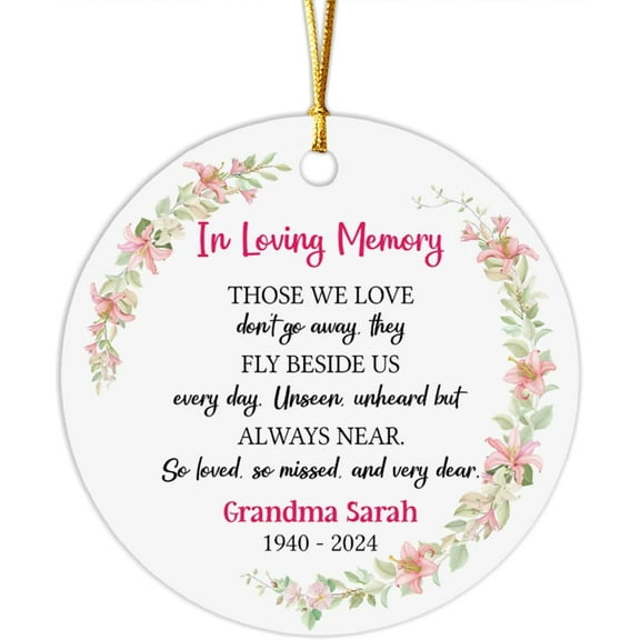in Loving Memory Xmas 2025 Ornament Sympathy Ornament Gift for Loss of Mom Dad, Personalized Name Deceased Loved One Ornament, Christmas in Heaven Memorial Ornament, Sympathy Keepsake HlRvMO