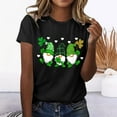 thumbnail image 2 of Aayomet St Patrick's Day Womens Tops Casual Women's Short Sleeve Cut Out Cold Shoulder Tops Deep V Neck T Shirts,Black S, 2 of 3