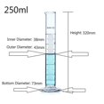 thumbnail image 1 of Cilindro de medición de vidrio graduado de 250ml, cilindro graduado, equipo de química de laboratorio, 1 ud., 1 of 2