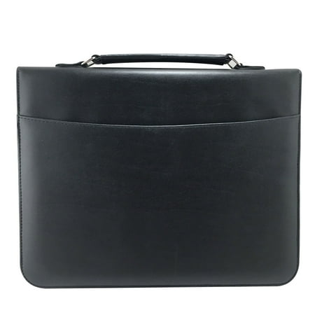 Additional Zippered Pockets - MSP Professional Portfolio Briefcase with Smart Handle ,Binder Sleeve Pockets, Zipper Closure, PU leather (MSP043-BLACK)
