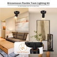 thumbnail image 4 of Bricosmocon LED 1-Light Track Lighting Kit, Black 4 Way Ceiling Spot Lighting, Flexibly Rotatable Light Head for Kitchen, Living Room, Bedroom, Bulb Not Included, 4 of 8