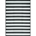 thumbnail image 2 of 5x7 Waterproof, Reversible Plastic Straw Outdoor Rugs for Patios | Also for Camping, RV, Deck, Porch, Balcony, Camp, Patio | Black, Stripes | Size: 5' x 6'11'', 2 of 9