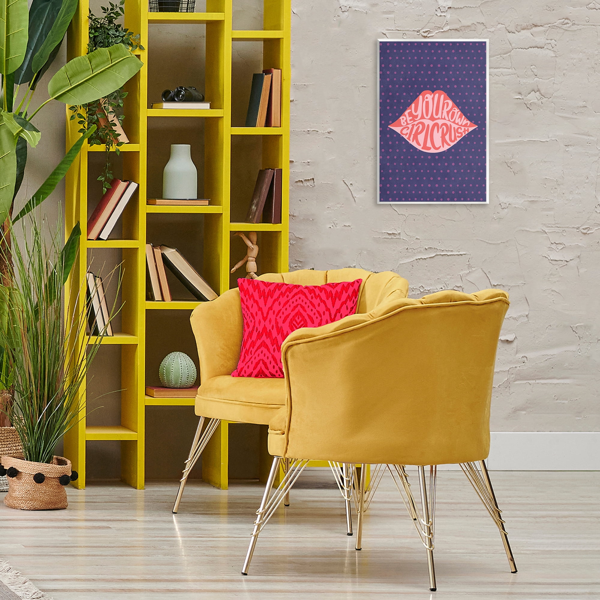 Stupell Industries Confident Girl Crush Lips Text & Numbers Painting Unframed Art Print Wall Art, 13 x 19