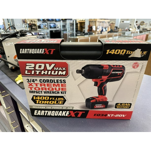EARTHQUAKE XT 20V Cordless 3/4 in. Xtreme Torque Impact Wrench Kit with