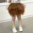 thumbnail image 2 of Zanarzt Newborn Baby Tutu Baby Girl Tutu Skirt Toddler Girls Tulle Bloomers First Birthday Cake Smash Outfits Brown,5-6 Years, 2 of 8