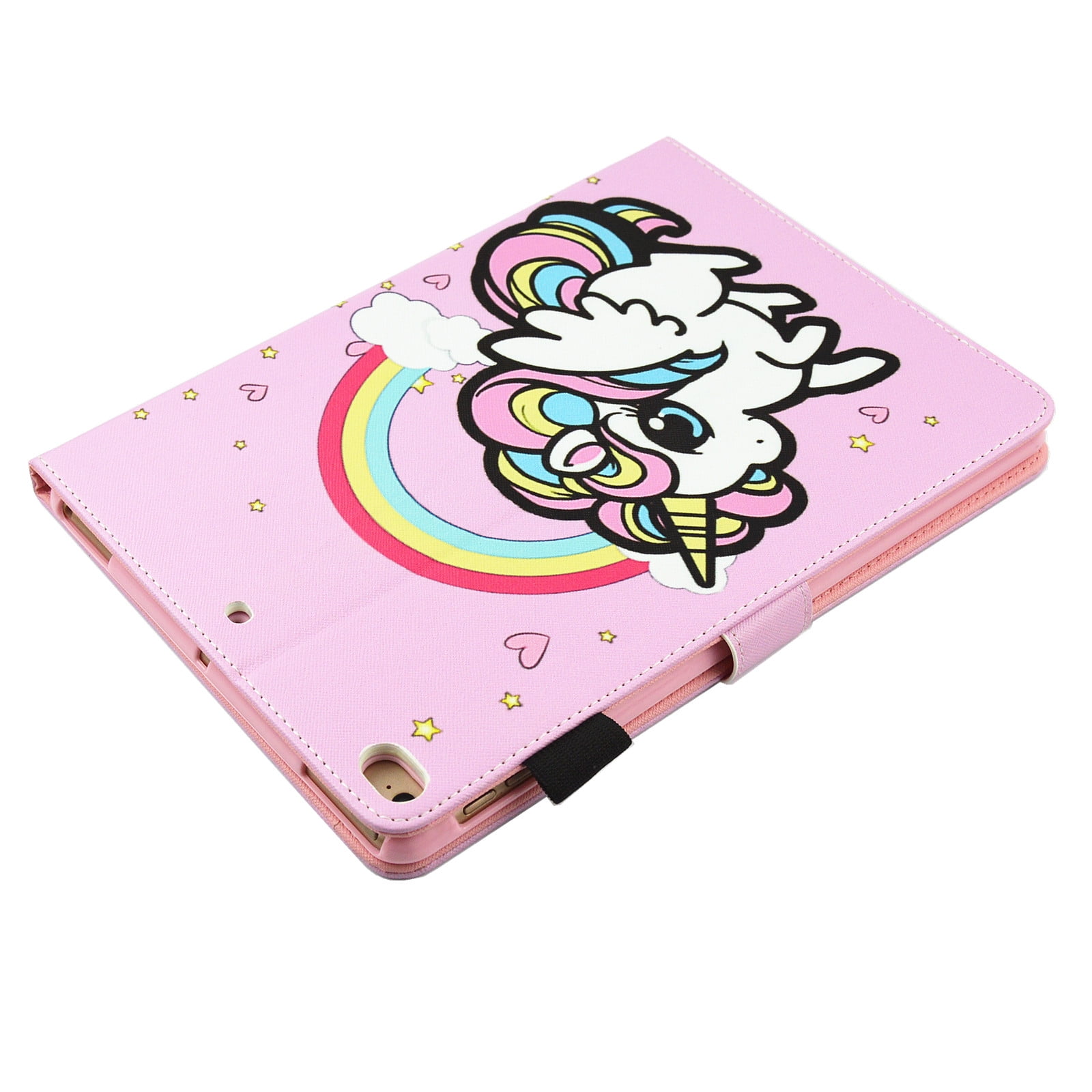 iPad Pro 10.5 Inch Case, Allytech PU Leather Slim Fit Kickstand Folio Flip Protective Auto Sleep Wake Smart Cover w/ Cards & Pencil Holder Shockproof Case for Apple iPad Pro 10.5", Unicorn Rainbow