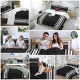 thumbnail image 6 of Black Striped Bedding 3 Piece Duvet Cover Set Full Size, Farmhouse Black White Stripes Soft Microfiber Comforter Cover with Zipper Closure & Pillowcases, Wrinkle & FadeResistant Quilt Cover, 6 of 9