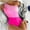 Hot Pink, variant on hoksml Womens Swimsuit,Shoulder Match Color Sexy High Waist One-piece Bikini Swimsuit Female Bikinis Tops