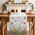 thumbnail image 2 of Wild Flowers Table Runner 108 Inches Long Tablerunner Dresser Scarves, Spring Butterfly Watercolor Country Floral Kitchen Dinner Cafe Table Runners Table Decor for Coffee/Party/Wedding, 13.8" x 108", 2 of 7