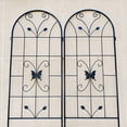 thumbnail image 5 of 4 Pack Metal Garden Trellis 86.7" x 19.7" Rustproof Trellis for Climbing Plants Outdoor Flower Support Black, 5 of 14