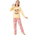 thumbnail image 4 of Beezizac Girls Christmas Pajamas Yellow & Pink Gingerbread Man Soft 2-Piece Long Sleeves Set Outfit Cute Kid Size 16, 4 of 8