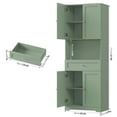 thumbnail image 3 of Homfa 67.5" Tall Modern Bathroom Storage Cabinet with Drawer, 4 Door Modern Freestanding Storage Cabinet Cupboard, Green, 3 of 7