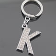 thumbnail image 3 of Simple Stylish Letter Key Chain Metal Rhinestones Key Ring Alphabet Keychain Bag Pendant Charm Birthday Gift (Letter K), 3 of 4