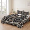 thumbnail image 2 of Quilts King Size Bedding Set, Boho Botanical Lightweight Quilted Comforter, Vintage Bohemia Green Butterflies Flowers Soft Reversible Bedspread Coverlet with Pillow Covers for All Season, 96" x 106", 2 of 9