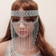 thumbnail image 3 of Crystal Tassel Veil Face Mask Rhinestone Chain Nightclub Dance Party Costumes, 3 of 5