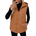 thumbnail image 2 of Sokhug Womens Hooded Quilted Puffer Vest Zip Up Sleeveless Lightweight Fall Winter Plain Lined Cotton Padded Jacket Outerwear with Pockets, 2 of 7
