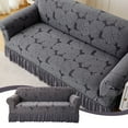 thumbnail image 2 of Dvruxg Seersucker Sofa Slipcover with Skirt Ruffle Universal Stretch Sofa Couch Slipcover Easy Fitted Chair Furniture Protector, 2 of 4