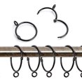 thumbnail image 1 of 2026 20 Pieces Metal Curtain Rings, Open And Closed Ring Hanging Hooks For Curtains And Rods, 50mm Internal Diameter (black), 1 of 4