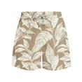 thumbnail image 4 of Hvot&aat Men's Hawaiian Print Shorts Casual Elastic Waist Drawstring Beach Shorts Summer Shorts with Pockets, 4 of 5