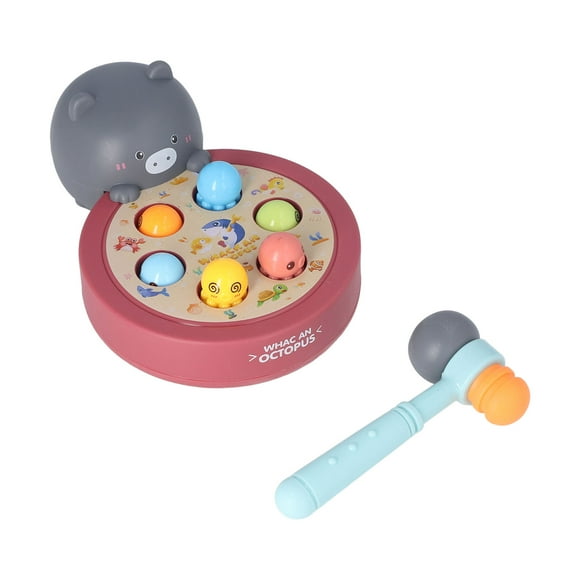 2024 Whack A Mole Game Learning Interactive Educational Early Developmental Kids Pounding Toy with Hammer for Over 3 Year Old Little Grey Pig