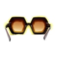 thumbnail image 4 of Super Funky Masquerade Fur Jewel Brooch Octagon Plastic Sunglasses Yellow - Brown, 4 of 4