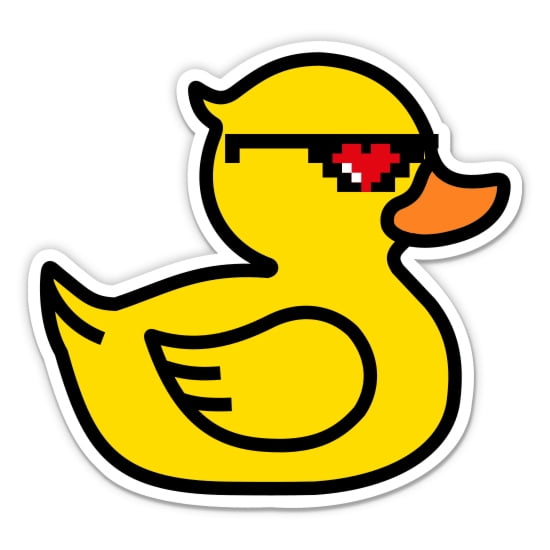 Cool Yellow Rubber Duckie Shades - 3" Vinyl Sticker - For Car Laptop Water Bottle Phone - Waterproof Decal