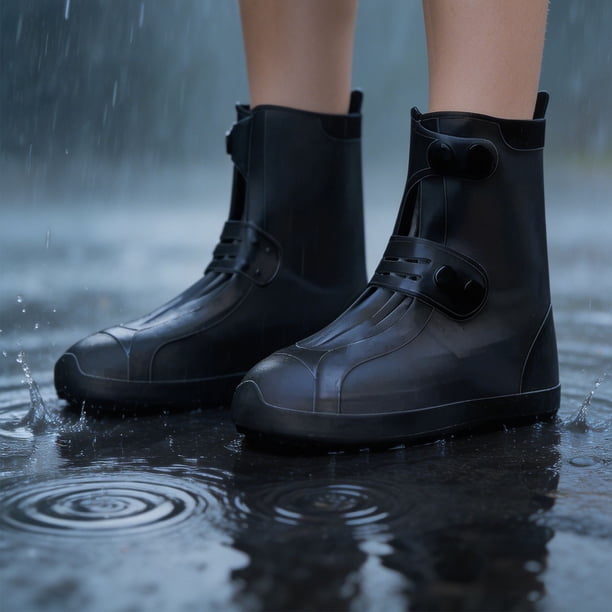 Unisex Rain Shoe Covers Thickened NonSlip Reusable Waterproof OvershoesPortable WearResistant Rain Boot Covers For Men Women Outdoor WalkingCycling