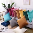 thumbnail image 4 of Coofit Housse de Coussin en Velours Simple Mode Confortable Taie d'Oreiller Carrée, 4 of 10