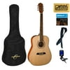 Oscar Schmidt 3/4 Size Acoustic Guitar, Left Hand, Spruce Top,Bundle W/ Bag OG1LH BAGPACK