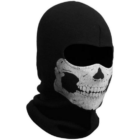 Musion Full Face Mask Black Ghosts Print Balaclava With Skull Printed For Cosplay Party Motorcycle Bike Cycling Hiking Outdoor